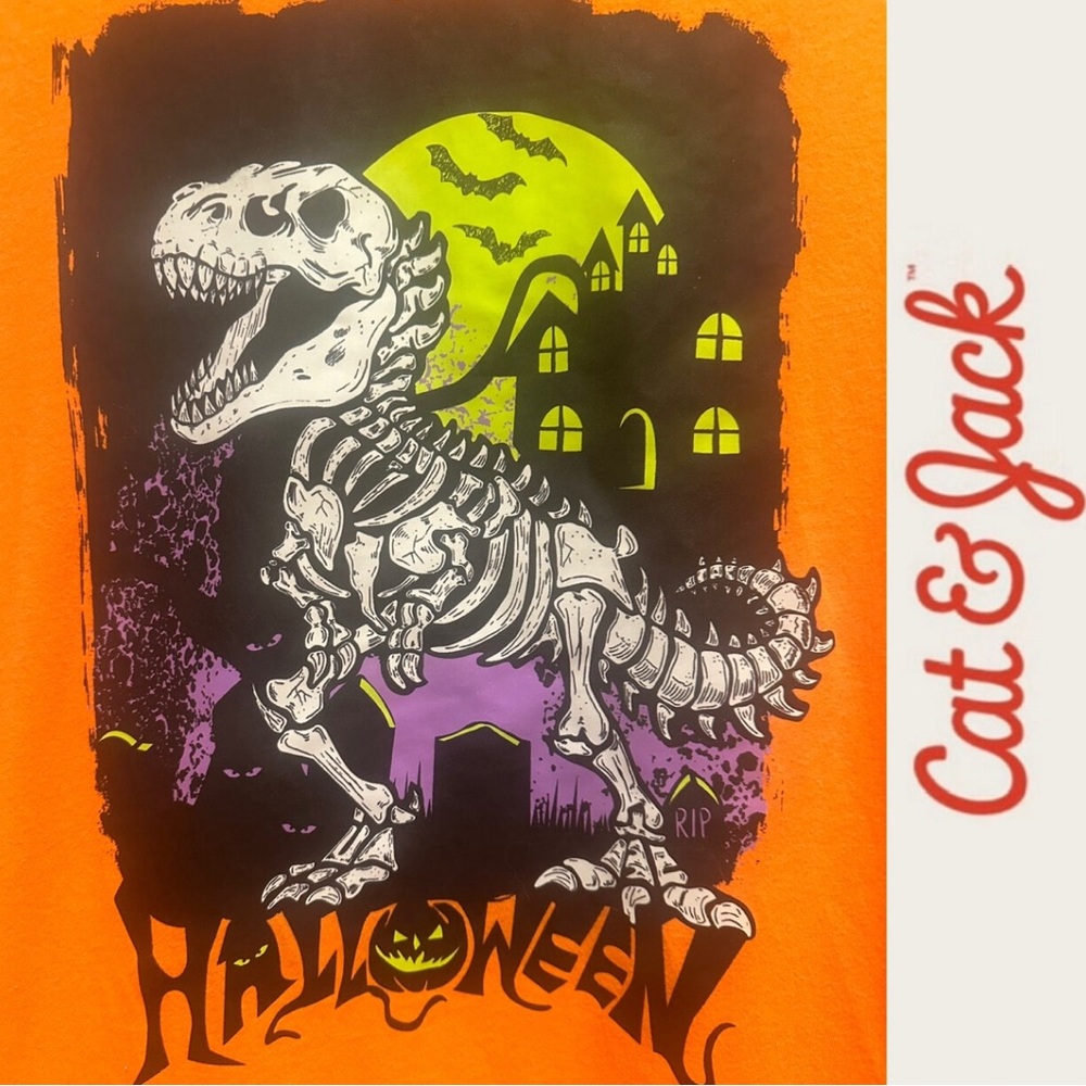 Cat & Jack Glow In The Dark Halloween Shirt, Size‎ XL (16) - Picture 2 of 6
